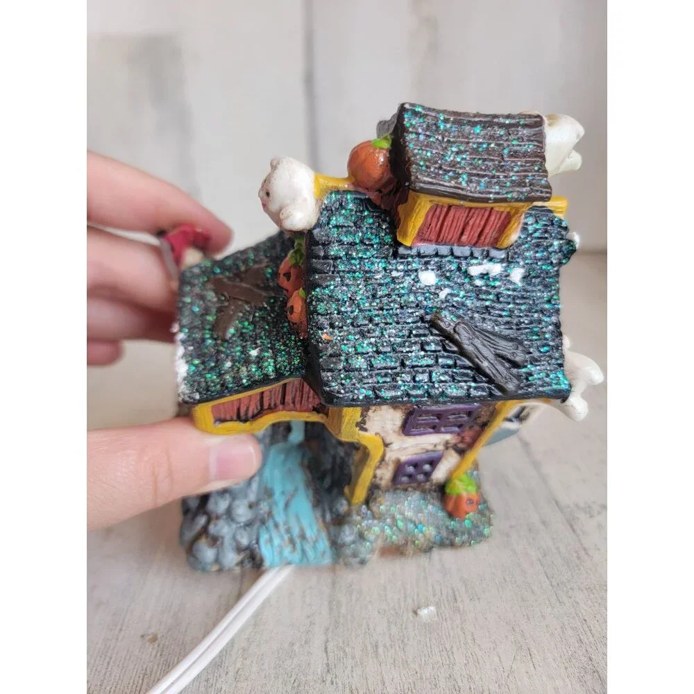 Vintage Halloween glitter mill haunted‎ house xmas decor